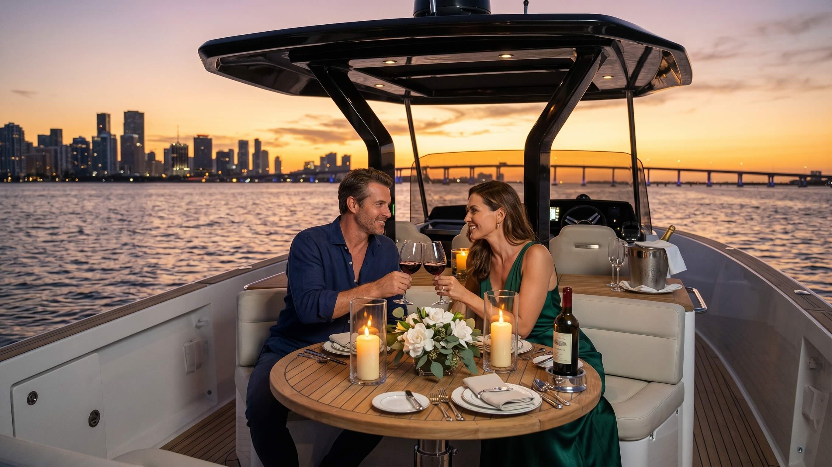 romantic date on a yacht miami