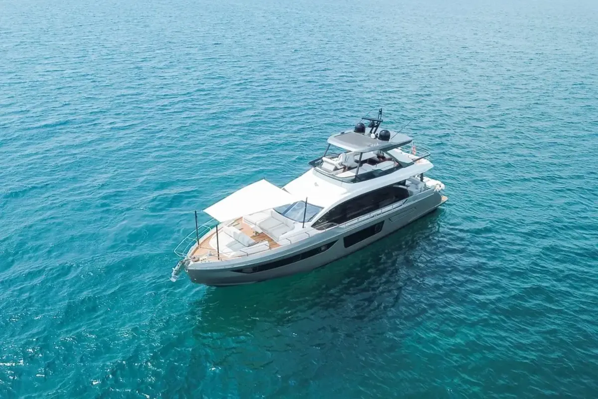 Main salon interior of 70 ft Azimut 2023 yacht Miami