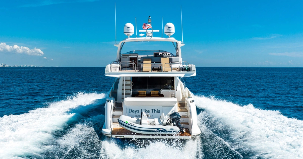 Sunset charter on 70 ft Azimut Days yacht Miami Beach
