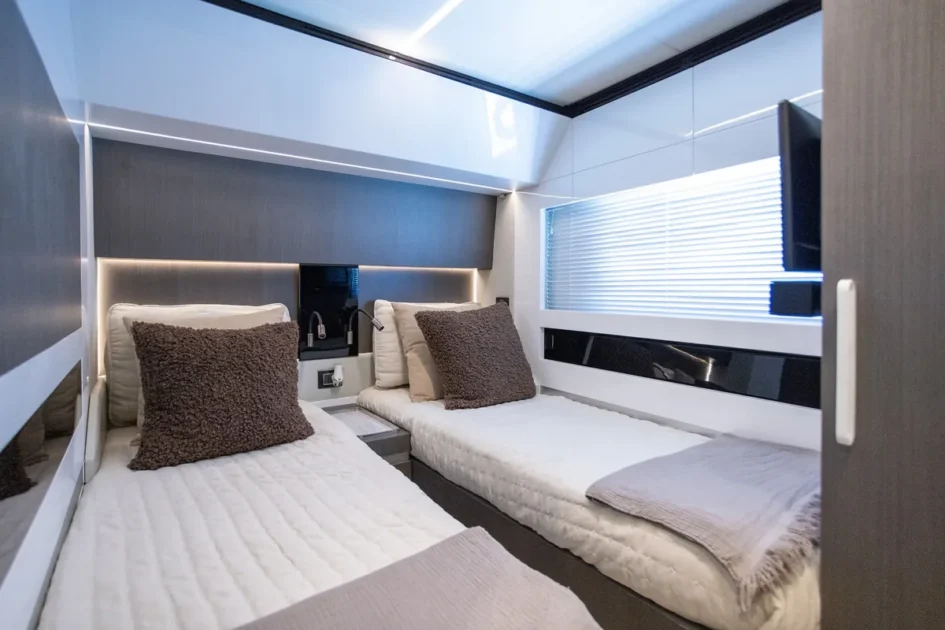 Cabin interior on 72 ft Azimut yacht Miami