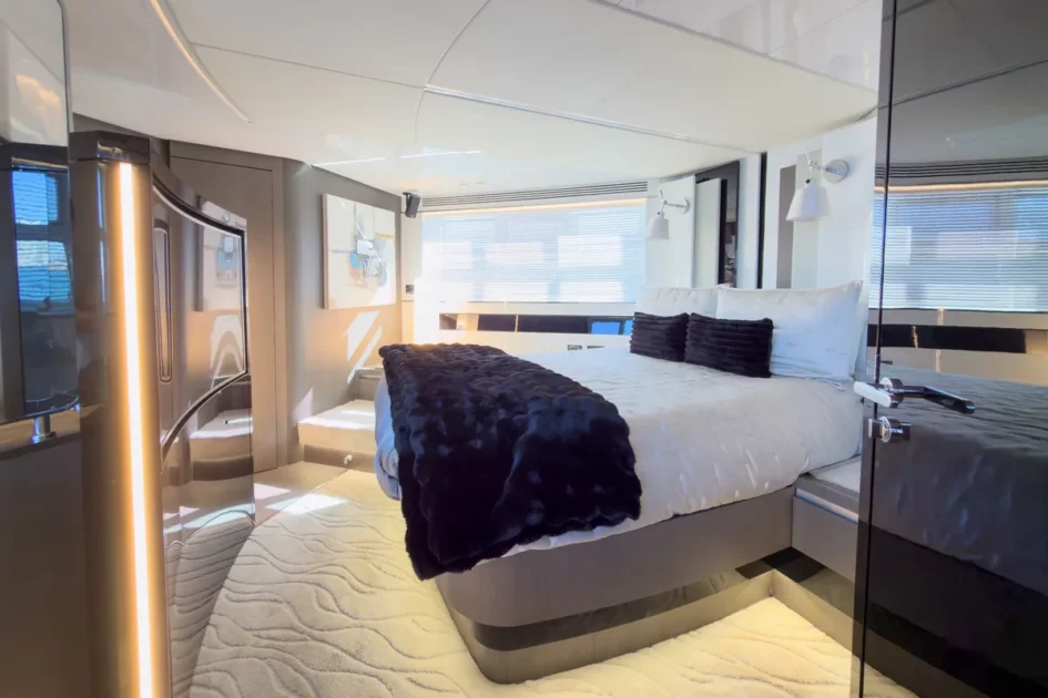 Main salon interior of 72 ft Azimut yacht Miami
