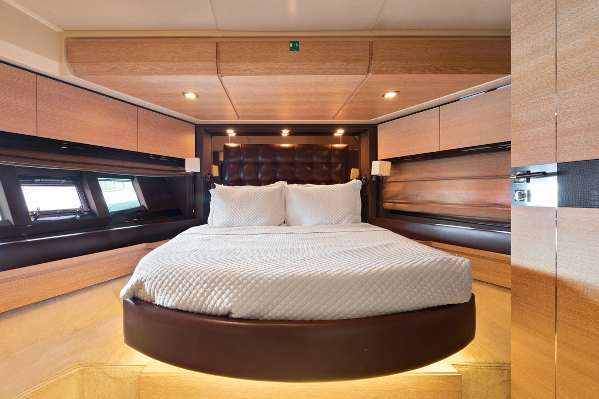Cabin interior on 70 ft Azimut211 yacht Miami