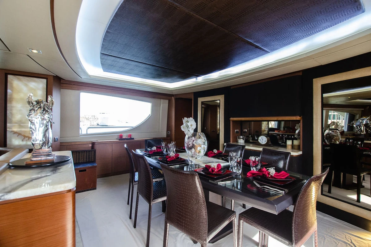 Bow of 105 ft Azimut yacht with Miami skyline view
