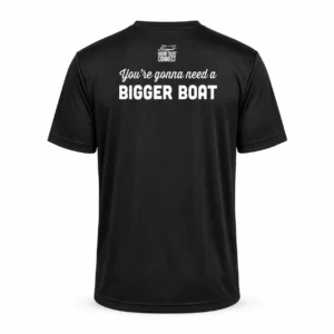 Back of the black You're Gonna Need A Bigger Boat t-shirt from Miami Yacht Connect