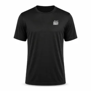 Front of the black I'm The Captain Now t-shirt from Miami Yacht Connect