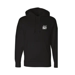 Front of the black No Crying On The Yacht hoodie from Miami Yacht Connect