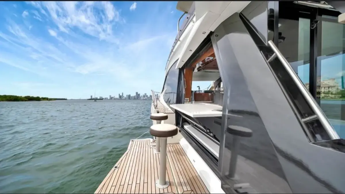 Master stateroom aboard 53 ft Galeon H charter Miami
