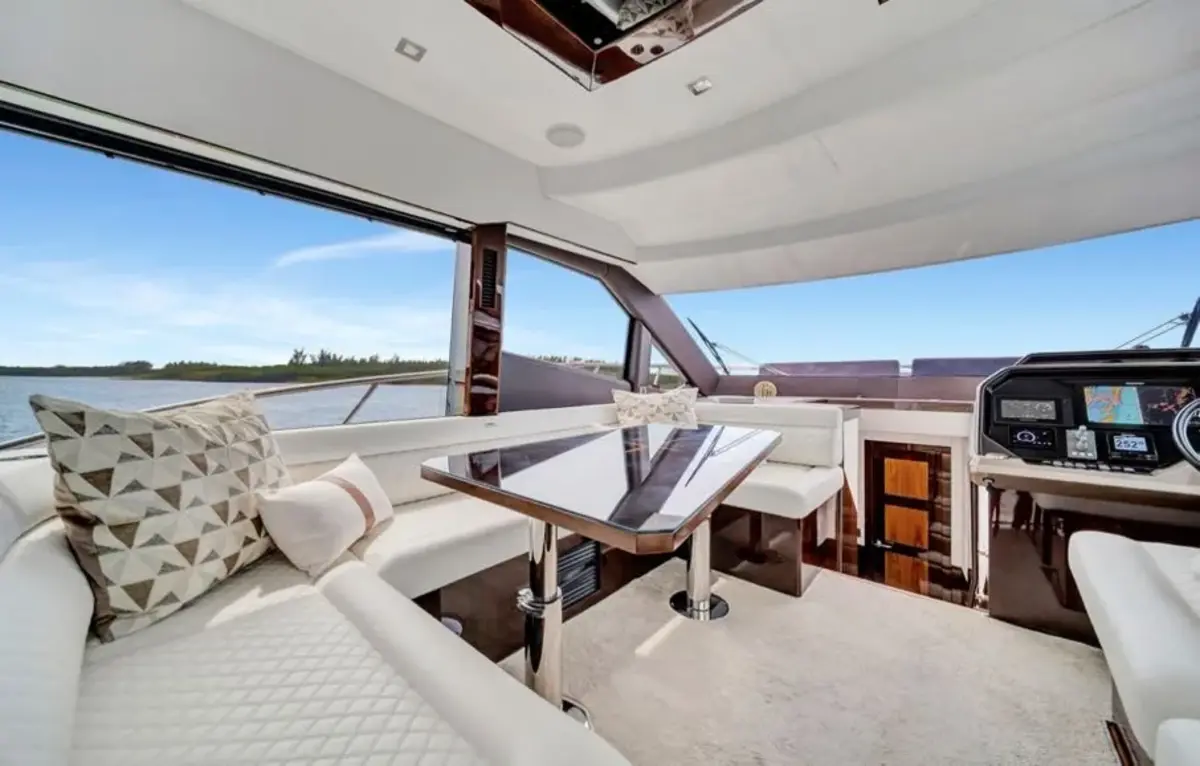 Master stateroom aboard 53 ft Galeon H charter Miami