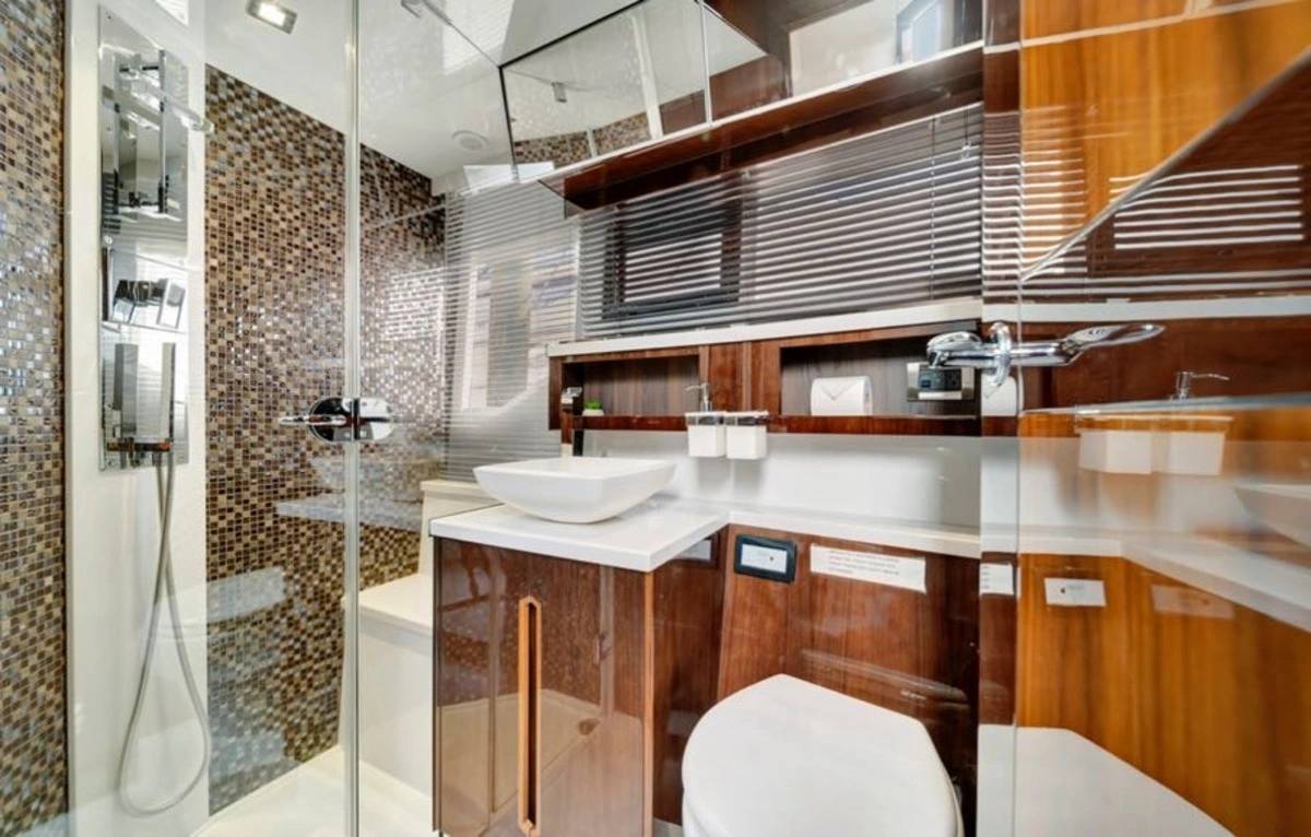 Master stateroom aboard 53 ft Galeon H charter Miami