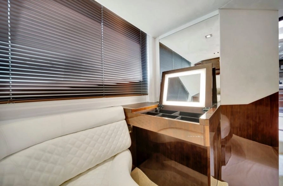 Master stateroom aboard 53 ft Galeon H charter Miami