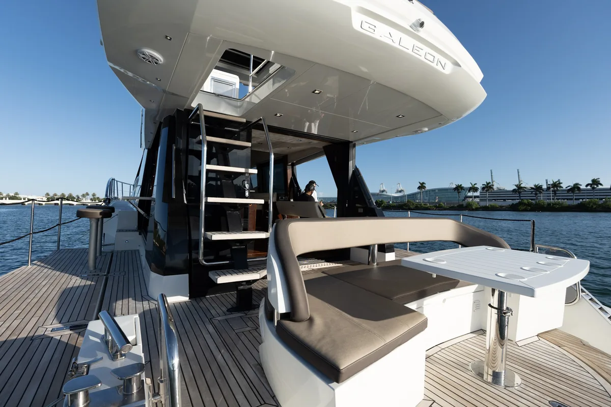 Master stateroom aboard 53 ft Galeon H charter Miami
