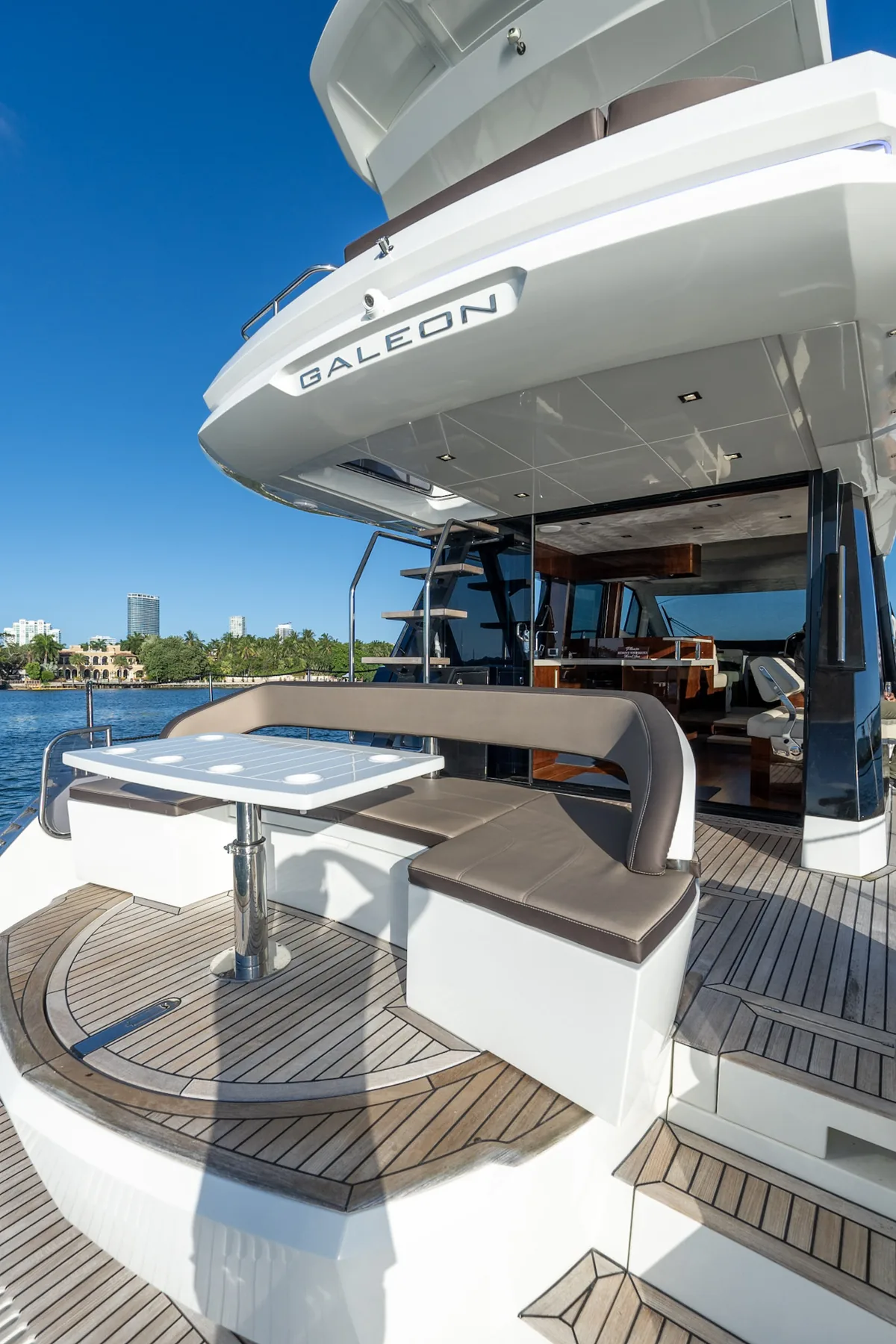 Master stateroom aboard 53 ft Galeon H charter Miami
