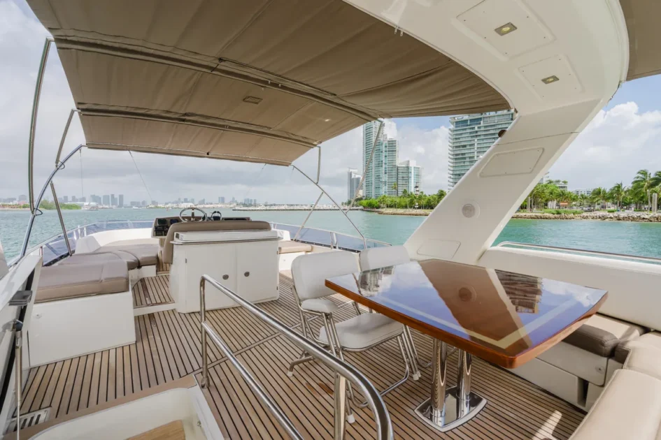65 ft Prestige yacht day charter on Biscayne Bay Miami